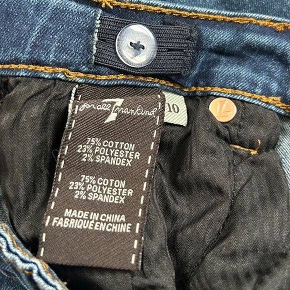 7 For All Mankind Kids Girls The Skinny Jeans 10 Blue Denim Adjustable Waist - Picture 2 of 7